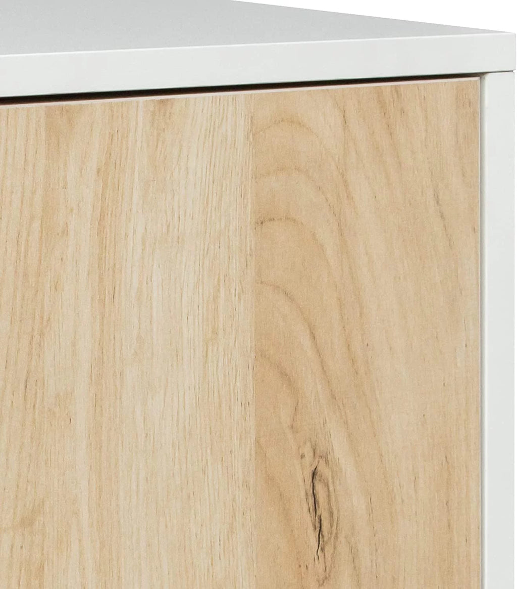 White and Oak Storage Cabinet with Door J92433