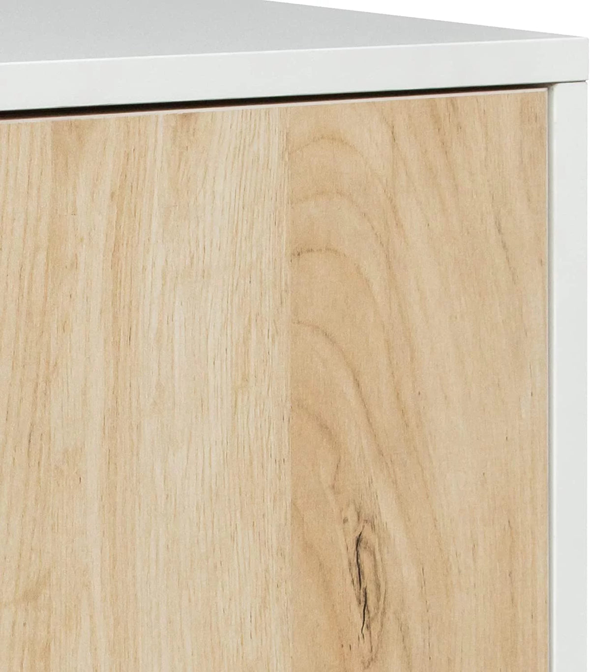White and Oak Storage Cabinet with Door J92433