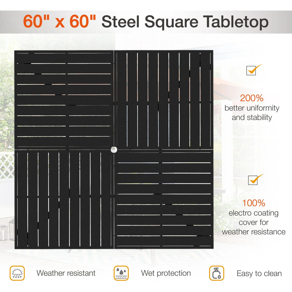 7 Piece Outdoor Patio Dining Set Metal Table and Chairs Z6476