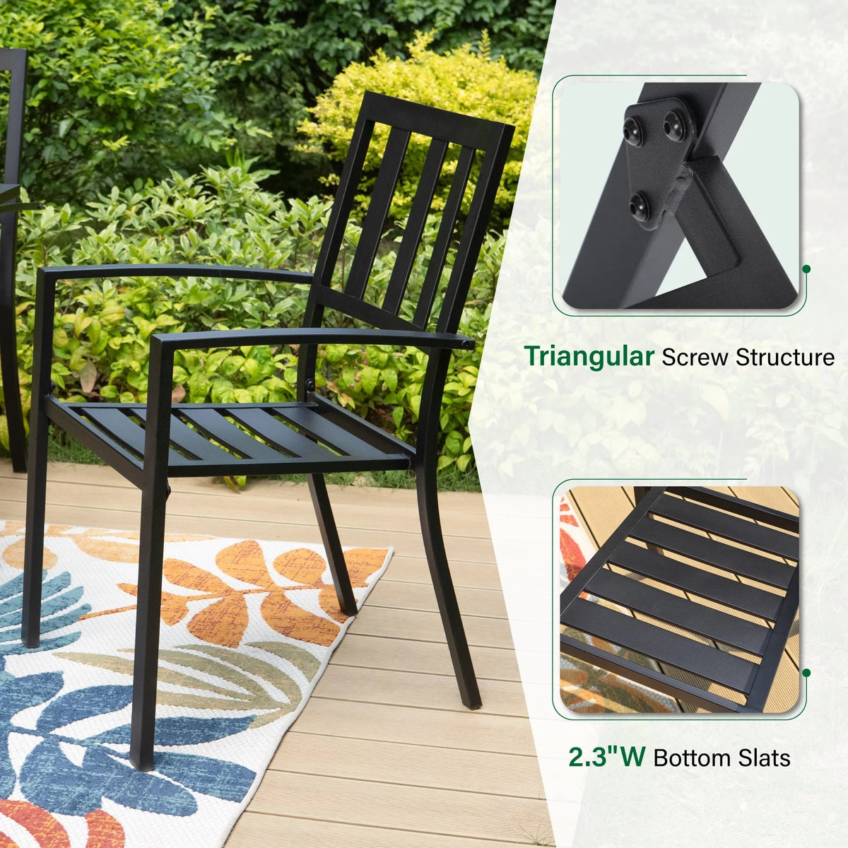 7 Piece Outdoor Patio Dining Set Metal Table and Chairs Z6476