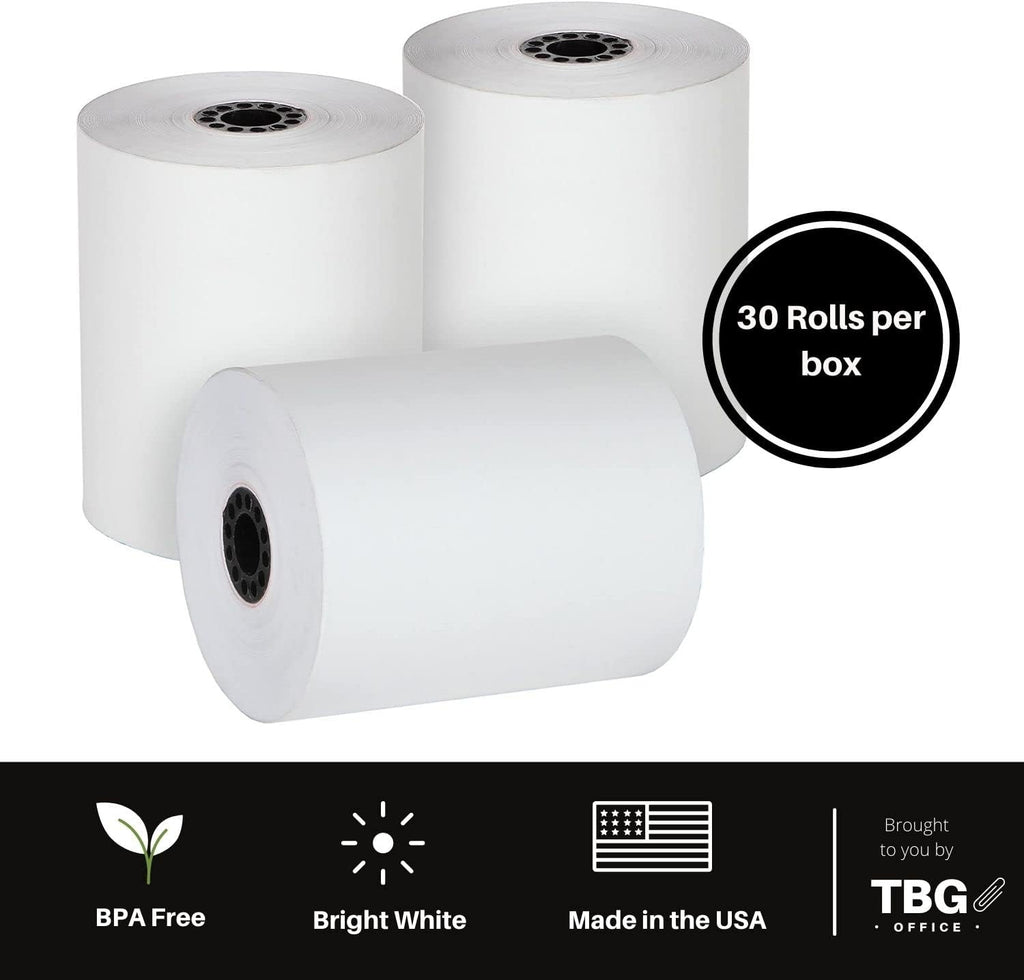 3 1/8” x 230' Thermal Paper Rolls (1 Case - 30 Rolls) W612139