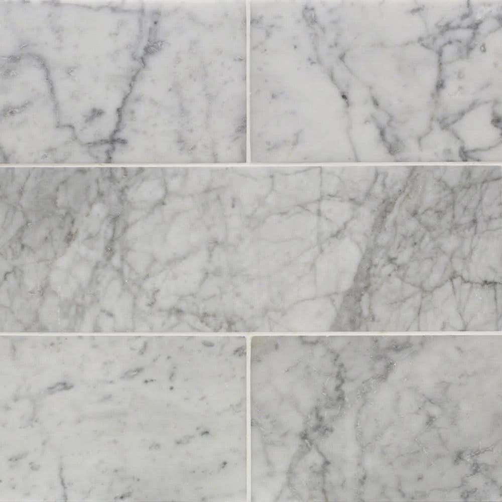 Carrara 6x18 Honed Marble Tile J508