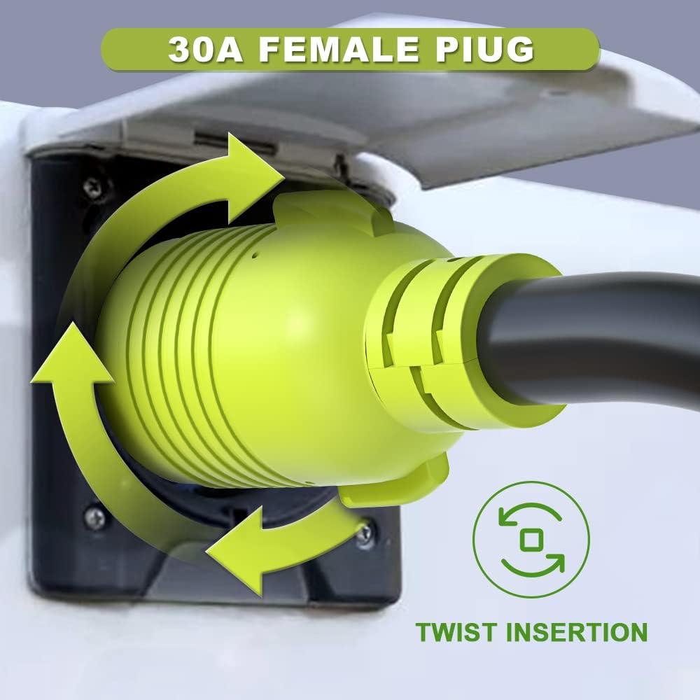 4 Prong 30 Amp Generator Extension Cord, NEMA L14-30P/L14-30R 10 Gauge SJTW, Twist Lock Plug, 125/250V, 30Amp 7500W, 25FT, Pack of 2 A9913