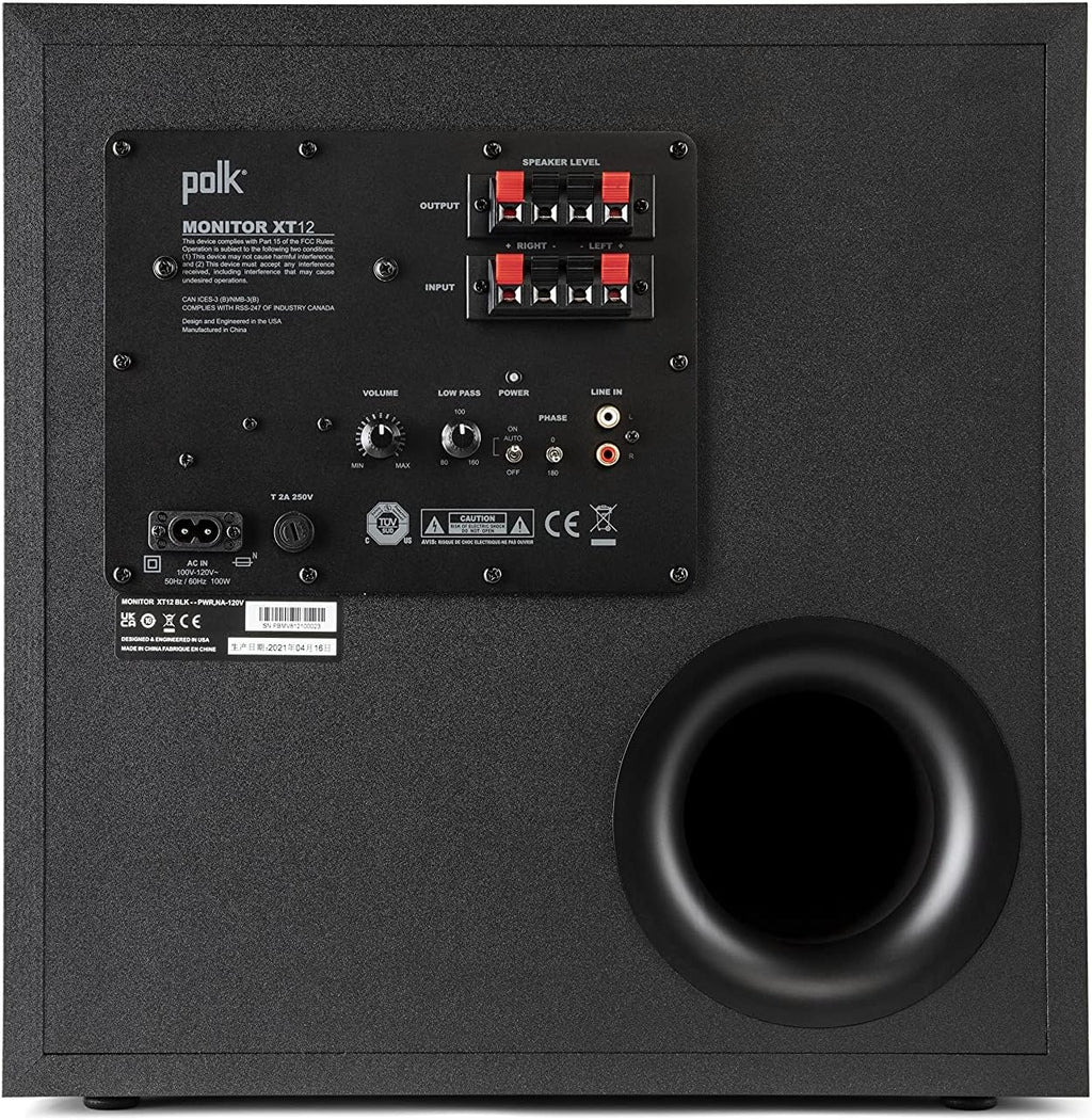 Powered Sub with 12 Dynamic Balanced Woofer & 100W Amplifier, Midnight Black S142