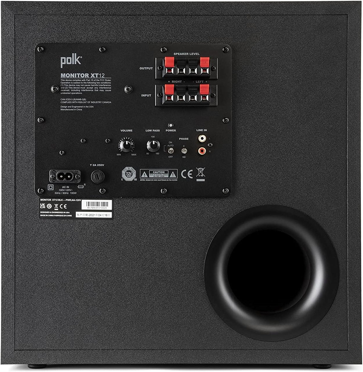 Powered Sub with 12 Dynamic Balanced Woofer & 100W Amplifier, Midnight Black S142