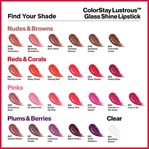 Super Lustrous Glass Shine Lipstick, 007 Glazed Mauve, 0.15 Oz Y779
