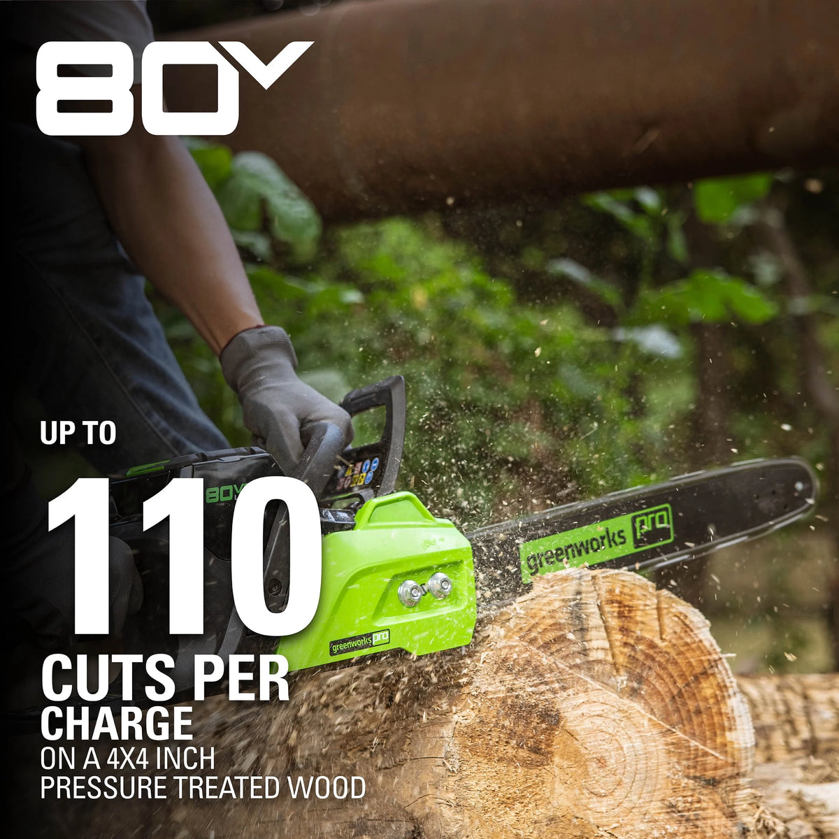 80V 18-inch Cordless Brushless Chainsaw Kit with 2.0 Ah Battery & Charger O6884