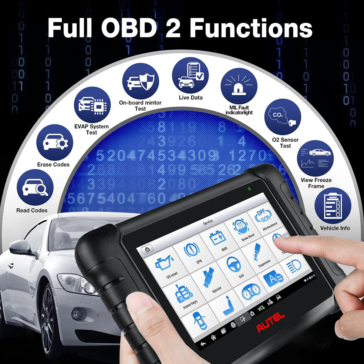 Autel Scanner MaxiPRO MP808BT PRO, OBD2 Bi-Directional Control Scan Tool with Bonus Adaptor Kit, Full Diagnostics, 31+ Services R831