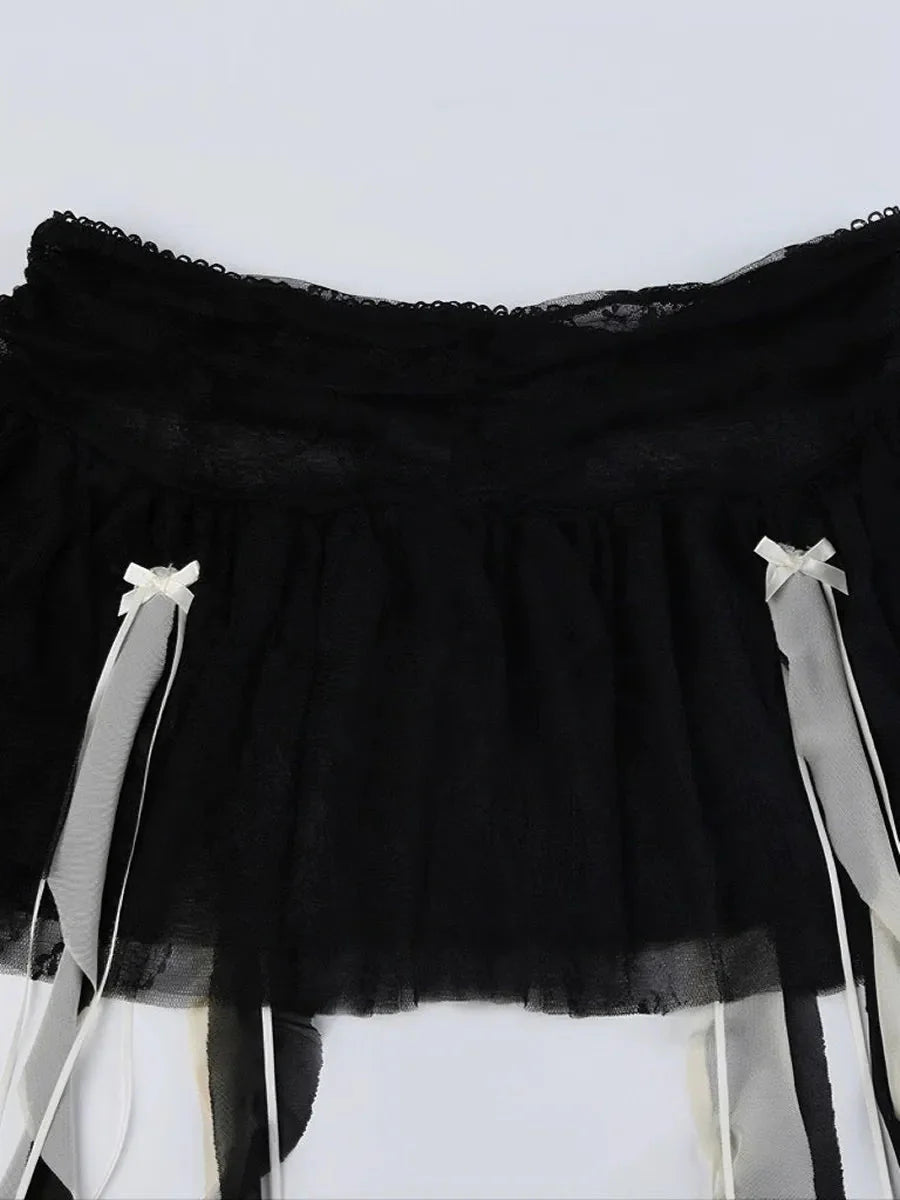 Dark Ribbon Mini Skirt R92700