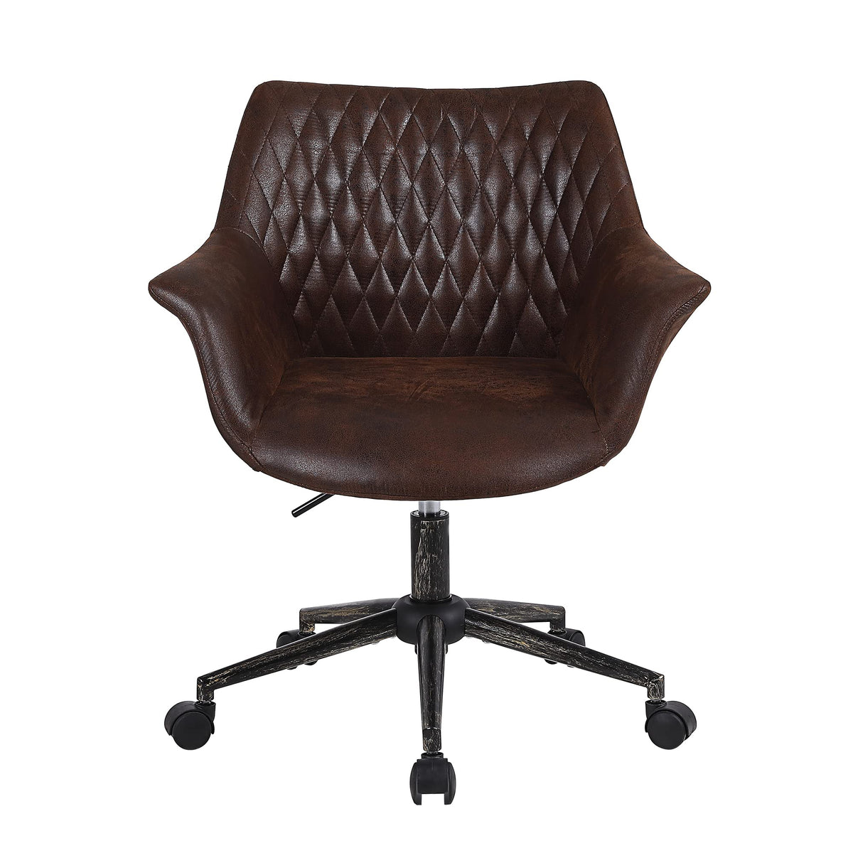 Faux Leather Height Adjustable Desk Chair with Armrest and Wheels L85401