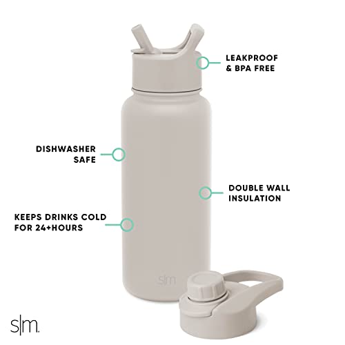 32oz Insulated Stainless Steel Water Bottle with Straw and Chug Lid K9162