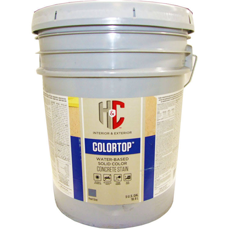Water-Based Solid Color Concrete Stain Pearl Gray 5 Gallon J5491