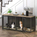 Large Wooden Dog Crate Furniture with Double Doors L648