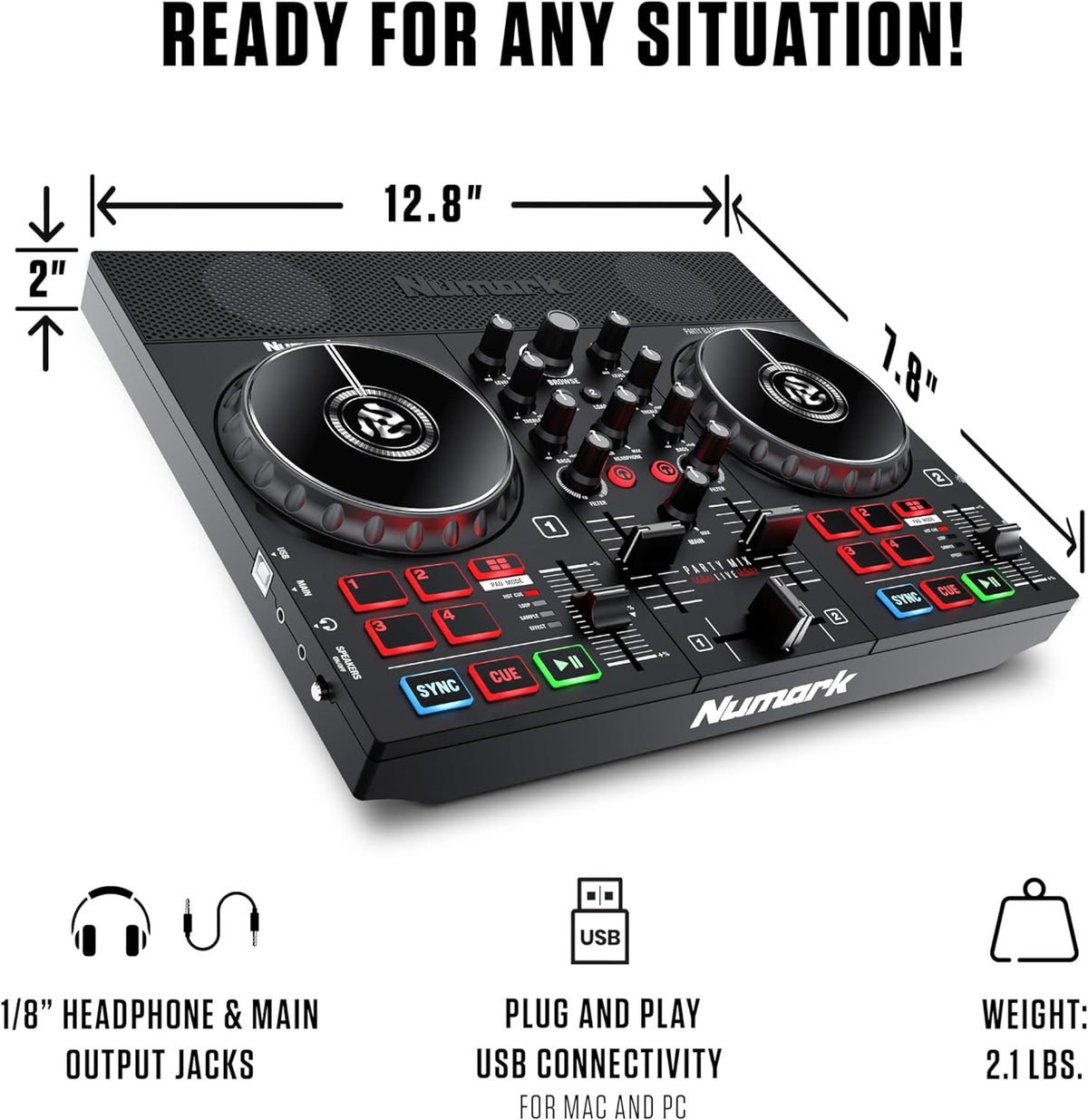 DJ Controller with Built in Speakers and DJ Mixer E981