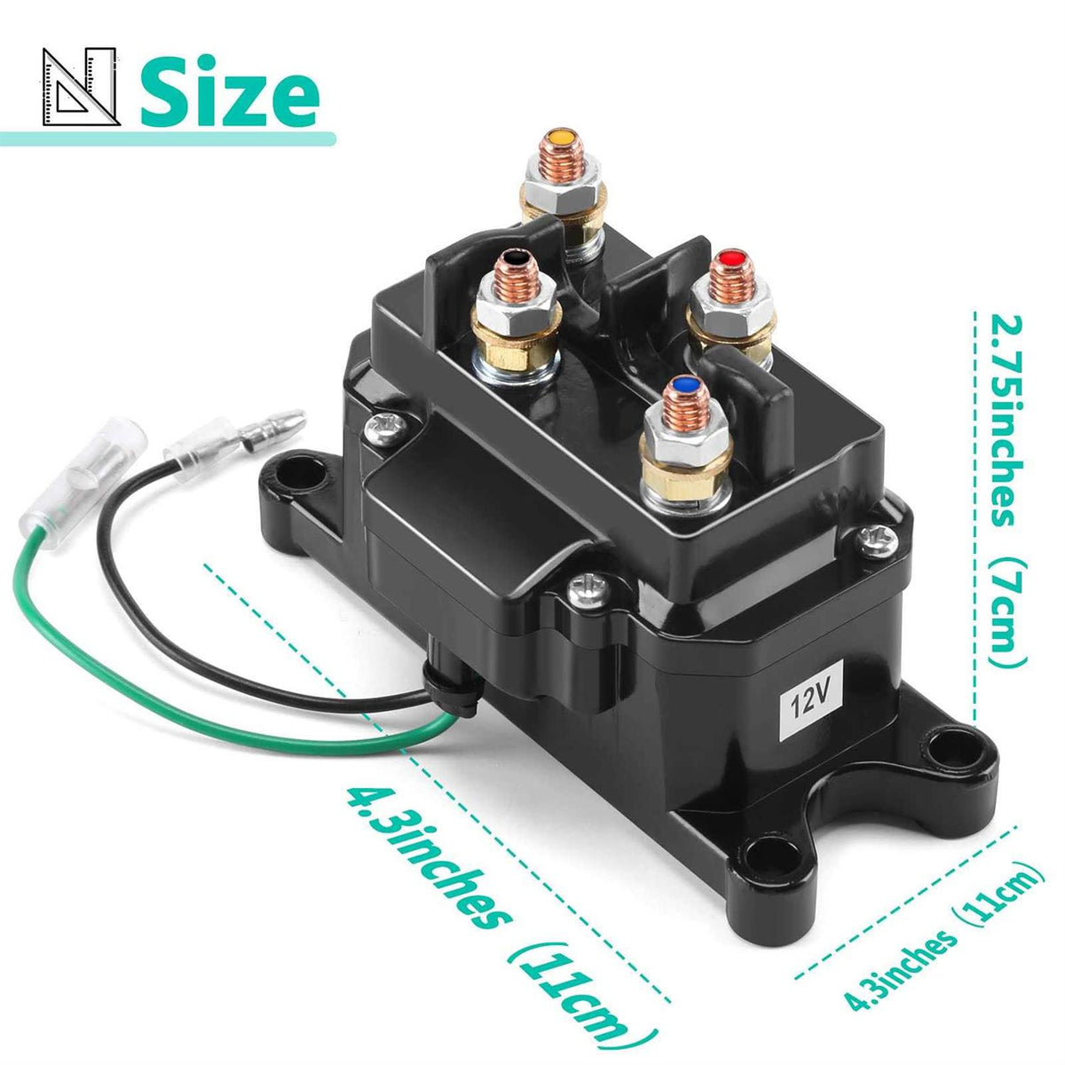12v 250a Winch Solenoid Relay Contactor with 6 Protecting Caps O223998