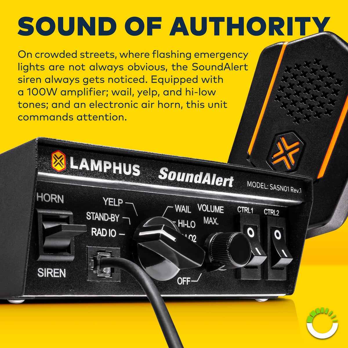 100W Emergency Police Siren Speaker 120-130dB PA System E5444