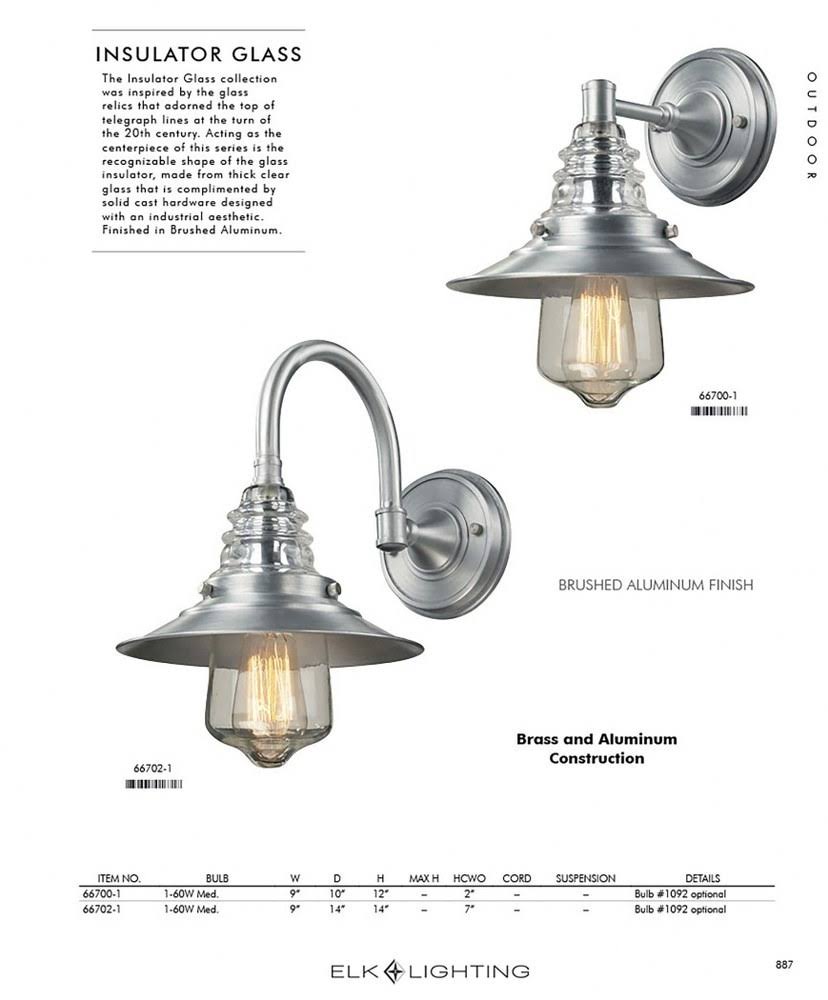 1 Light Insulator Glass Wall Sconce in Oiled Bronze R426
