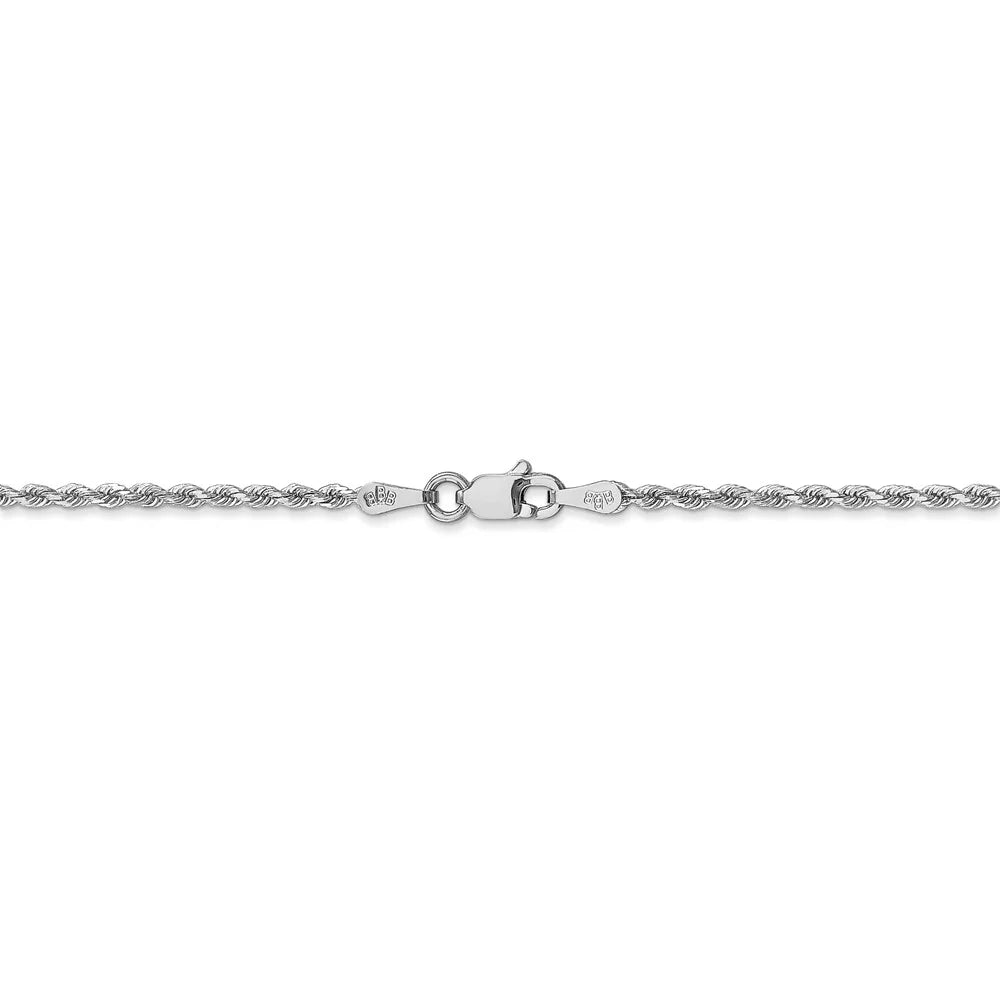 10kt White Gold 1.75mm Diamond-cut Rope Chain Necklace C351588