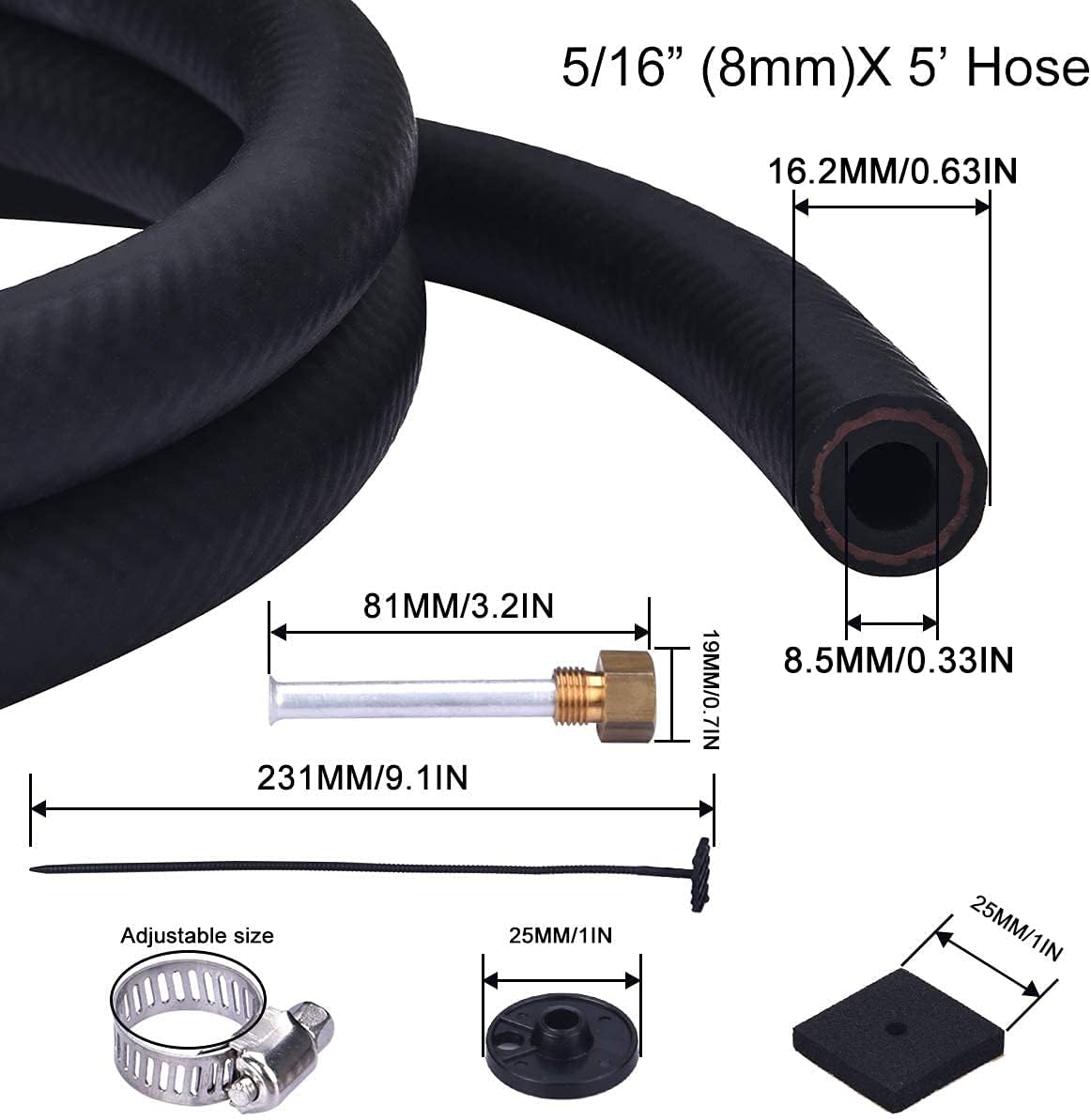 6 Pass Tube and Fin Transmission Cooler Universal 5/16" Oil Cooler Kit Aluminium Black Pack of 2 H1921