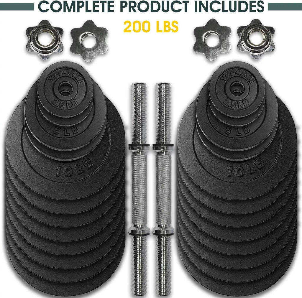 60 lbs Adjustable Cast Iron Dumbbell Set D5965
