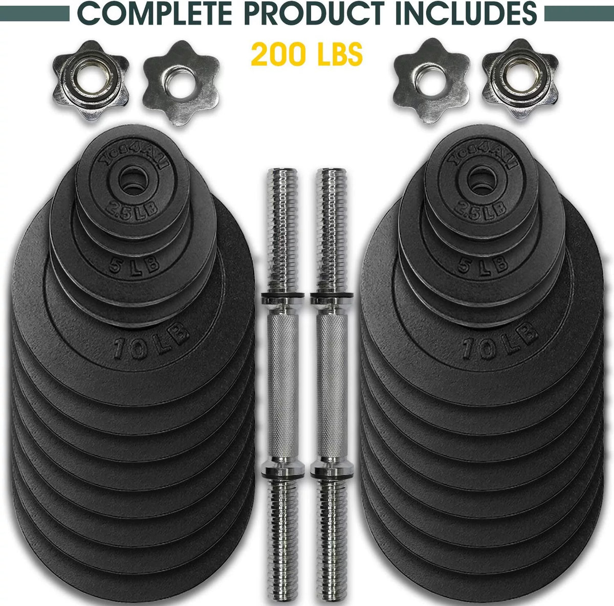 60 lbs Adjustable Cast Iron Dumbbell Set D5965