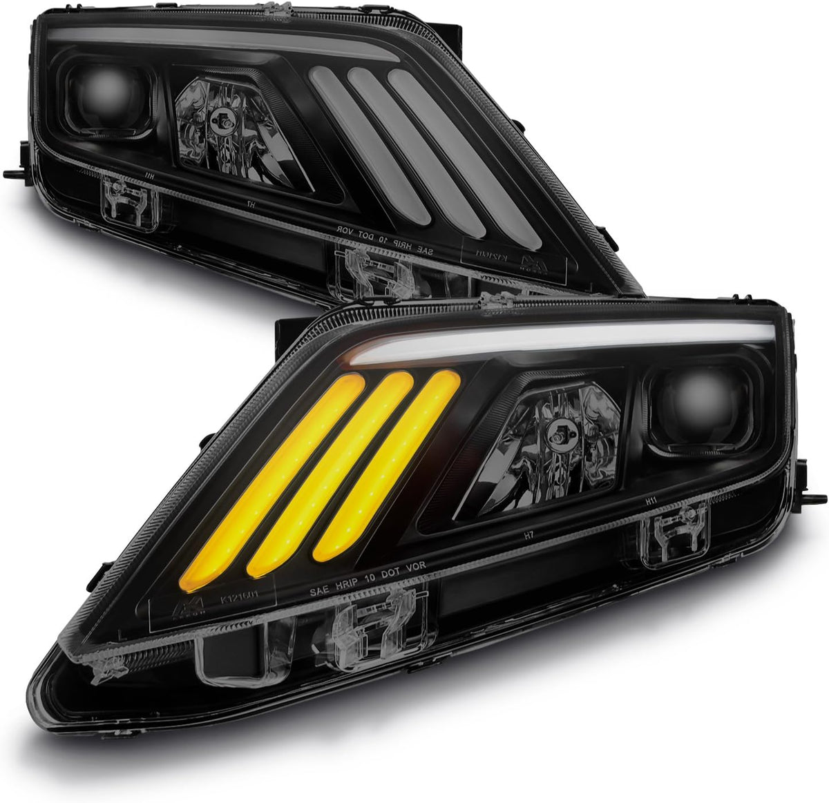 Chrome Projector Headlights with Sequential Turn Signal X1527