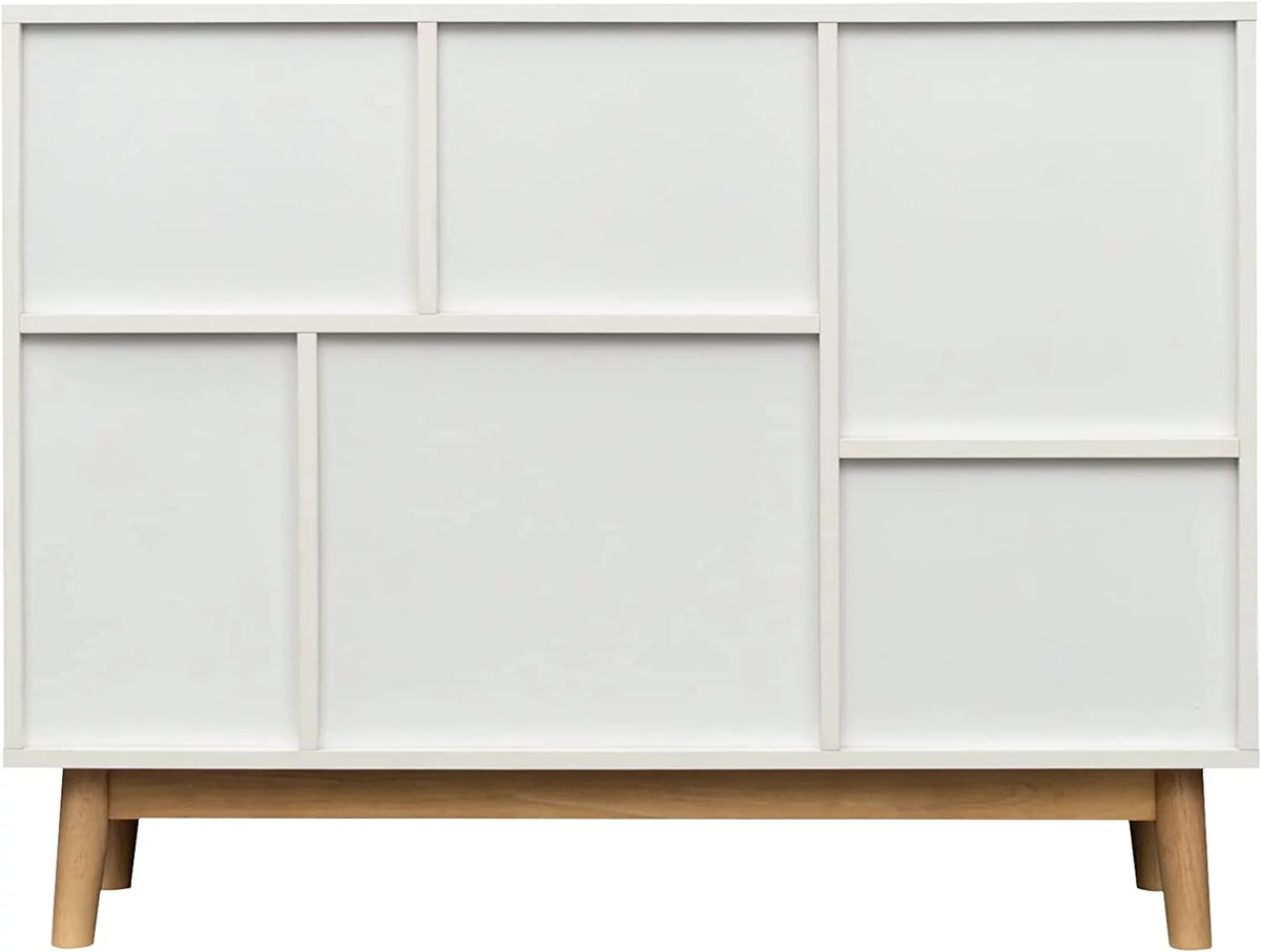 White and Oak Storage Cabinet with Door J92433