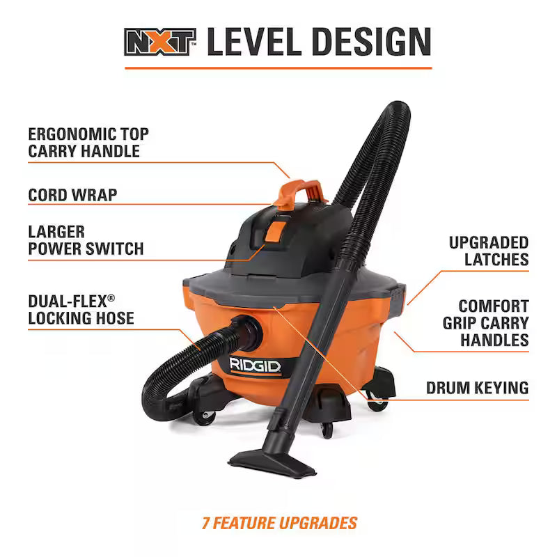 6 Gallon Wet/Dry Shop Vacuum with Hose and Accessories F61886