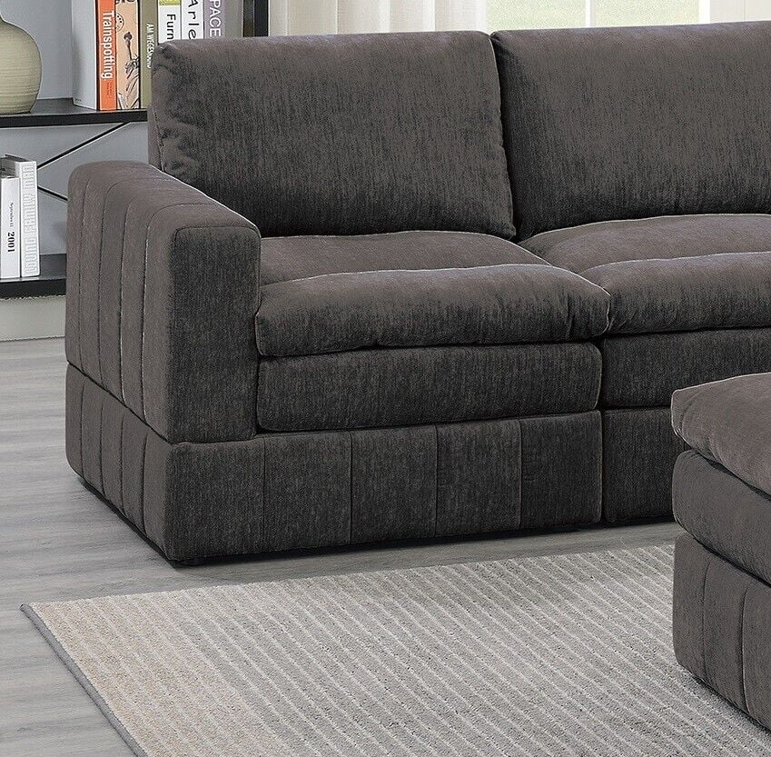 5pc Modular Fabric Sofa Set with Ottoman W431