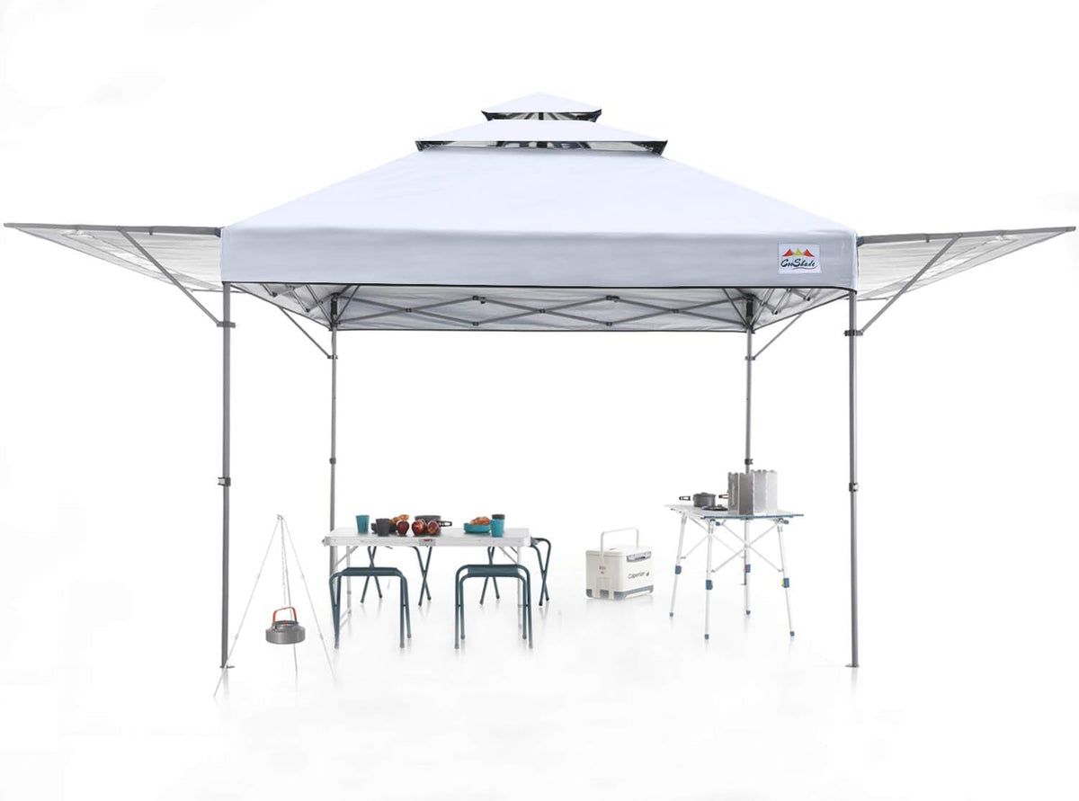 10x17 Instant Pop Up Canopy with Ventilation and Adjustable Dual Half Awnings I107