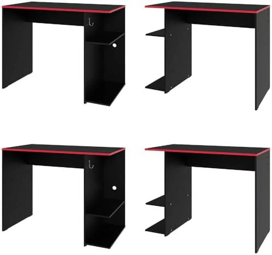 Compact Gaming Computer Desk with 2 Shelves and Monitor Stand U782