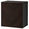 Black-Brown Wall-Mounted Cabinet with Oak Veneer J923