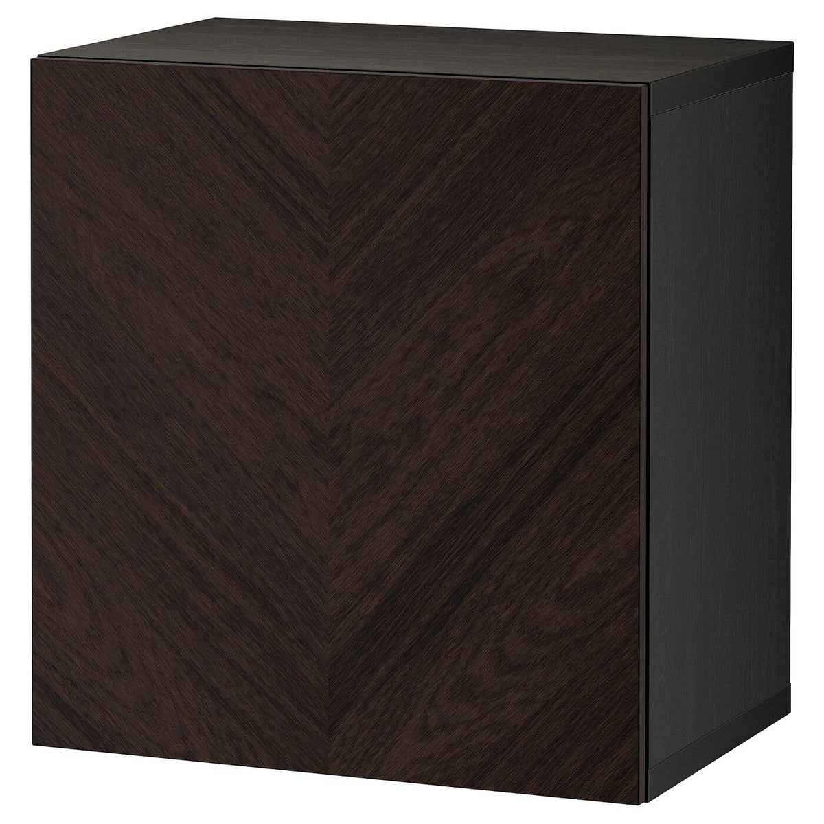 Black-Brown Wall-Mounted Cabinet with Oak Veneer J923