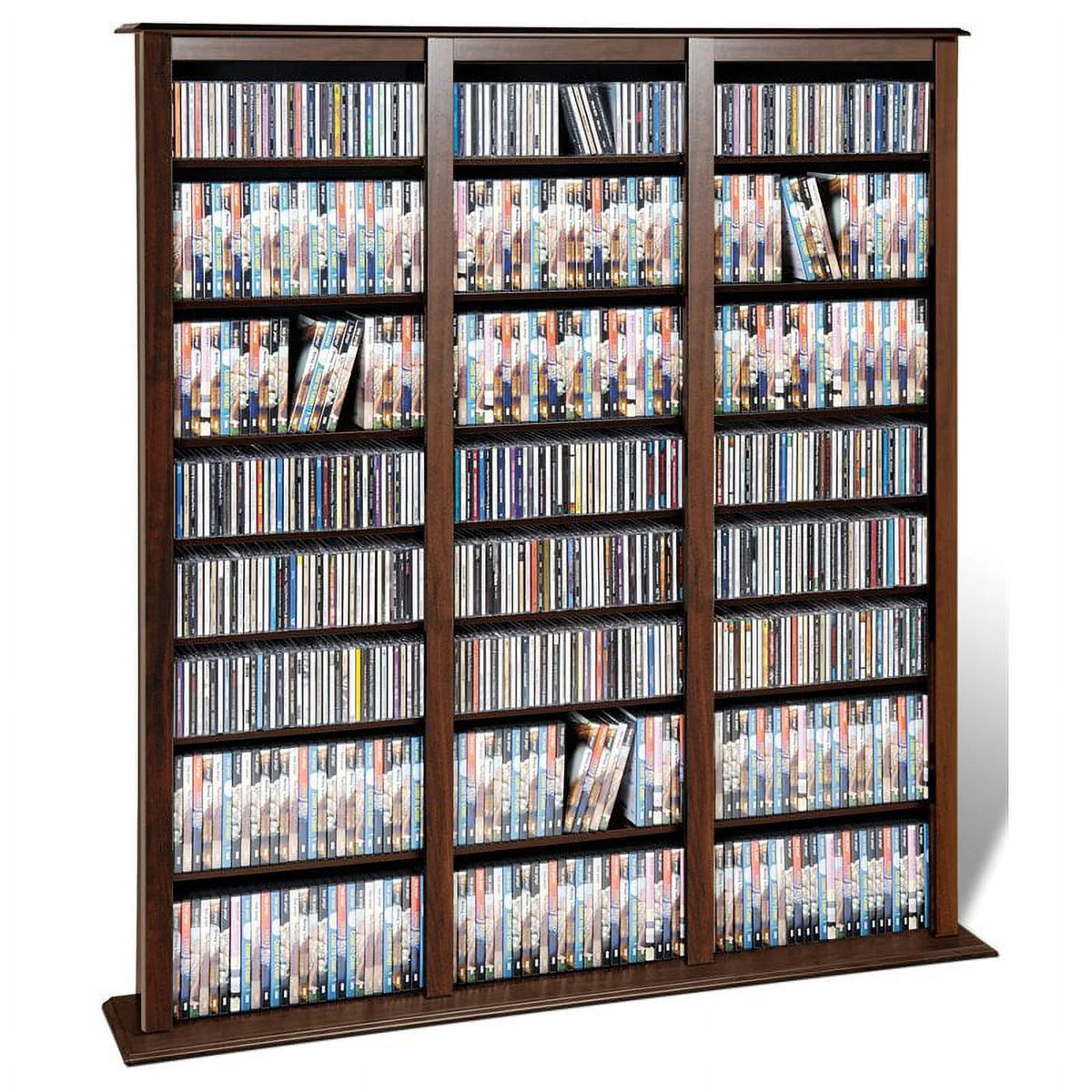 Triple Media Storage Rack in Espresso F9217