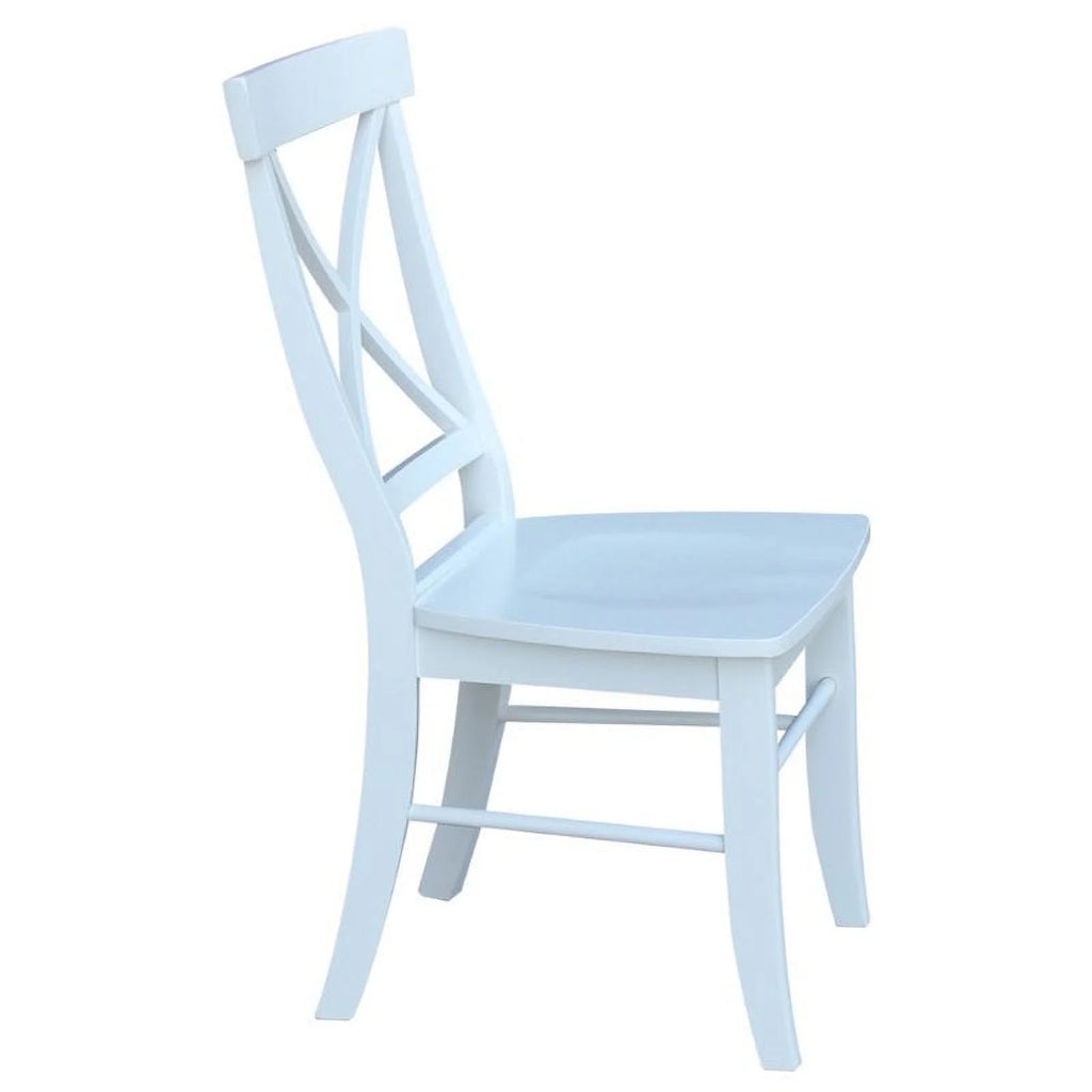 White Wooden X-Back Dining Chair Set of 2 D38598