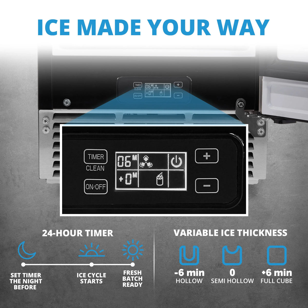15" Undercounter 80 lbs Clear Ice Maker Machine L50880