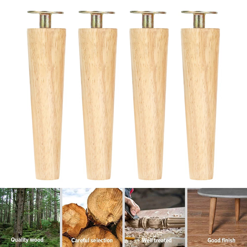 Wood Tapered Furniture Legs Set of 4 L799