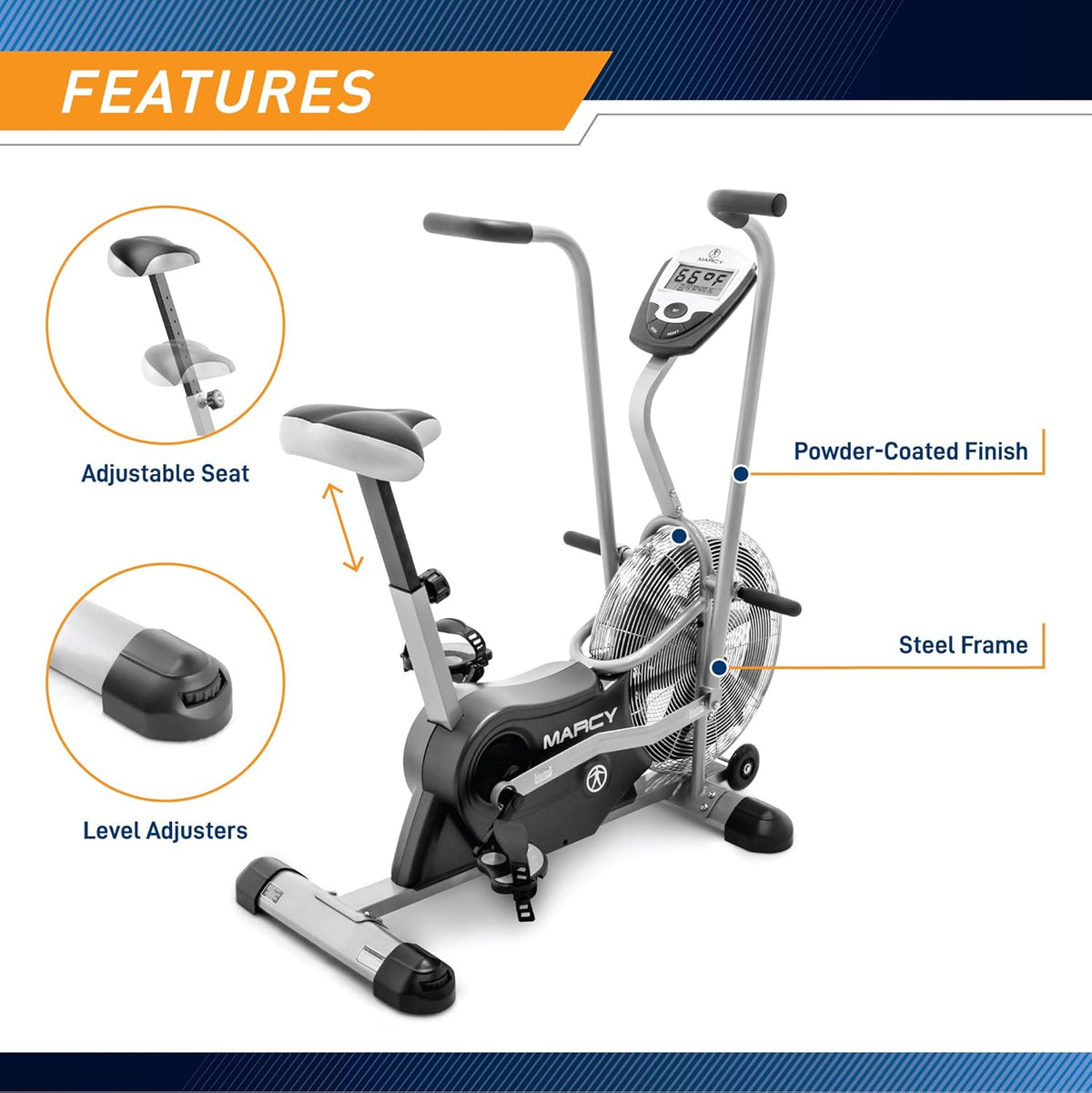 Black Upright Fan Bike M522