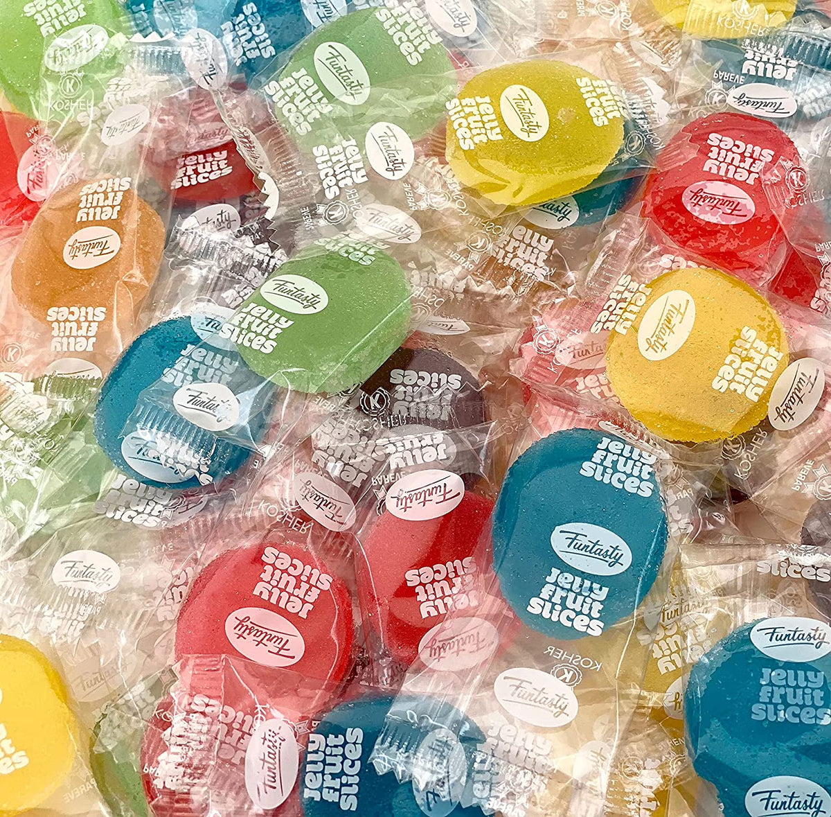 Assorted Jelly Fruit Disk Patties Candy, Individually Wrapped, Vegan, Gluten Free - 2 Pound Bag R619775