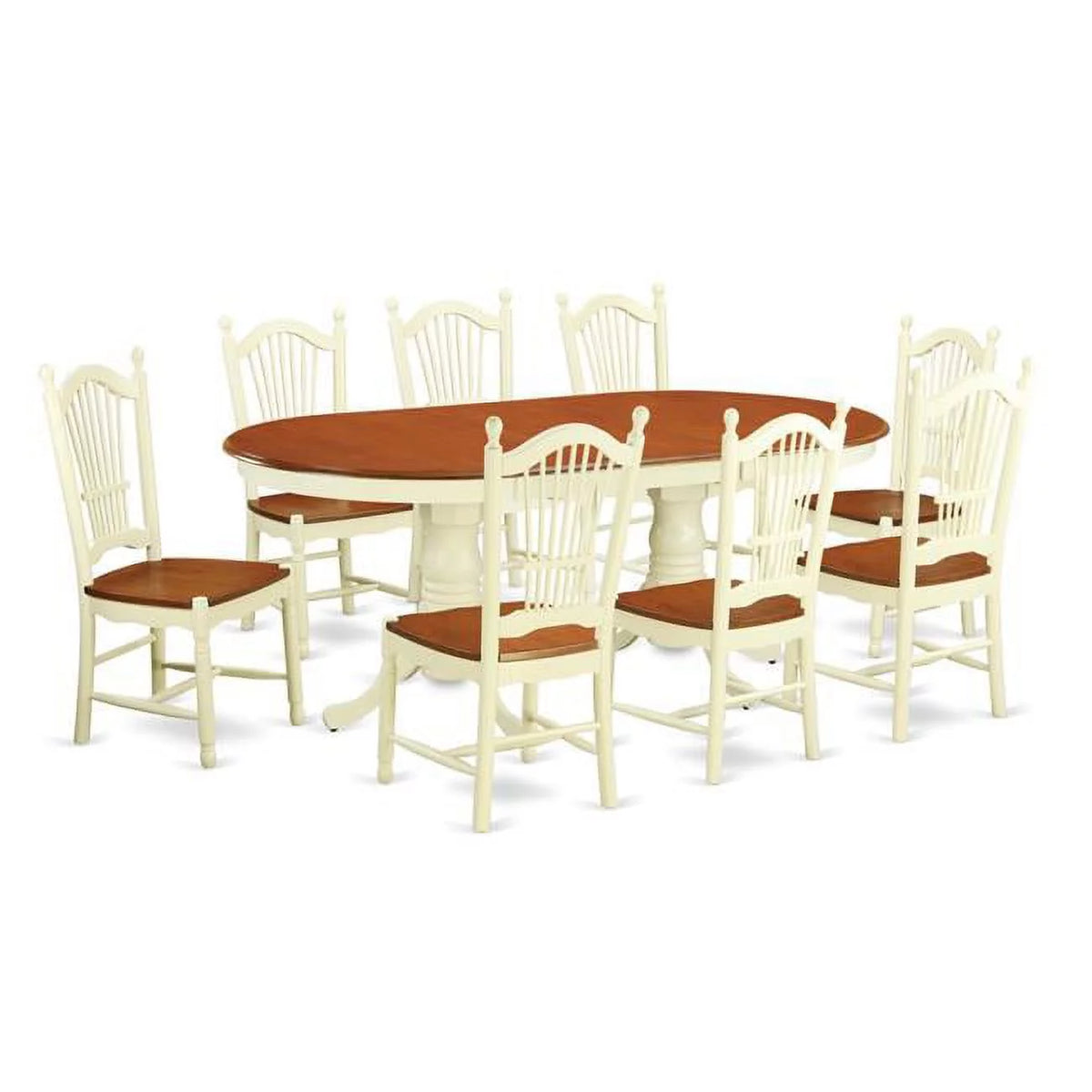 Buttermilk Cherry 9 Piece Dining Table Set F3801
