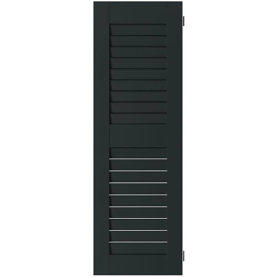 Dark Green Open Louvered Wood Shutters (Per Pair) M206