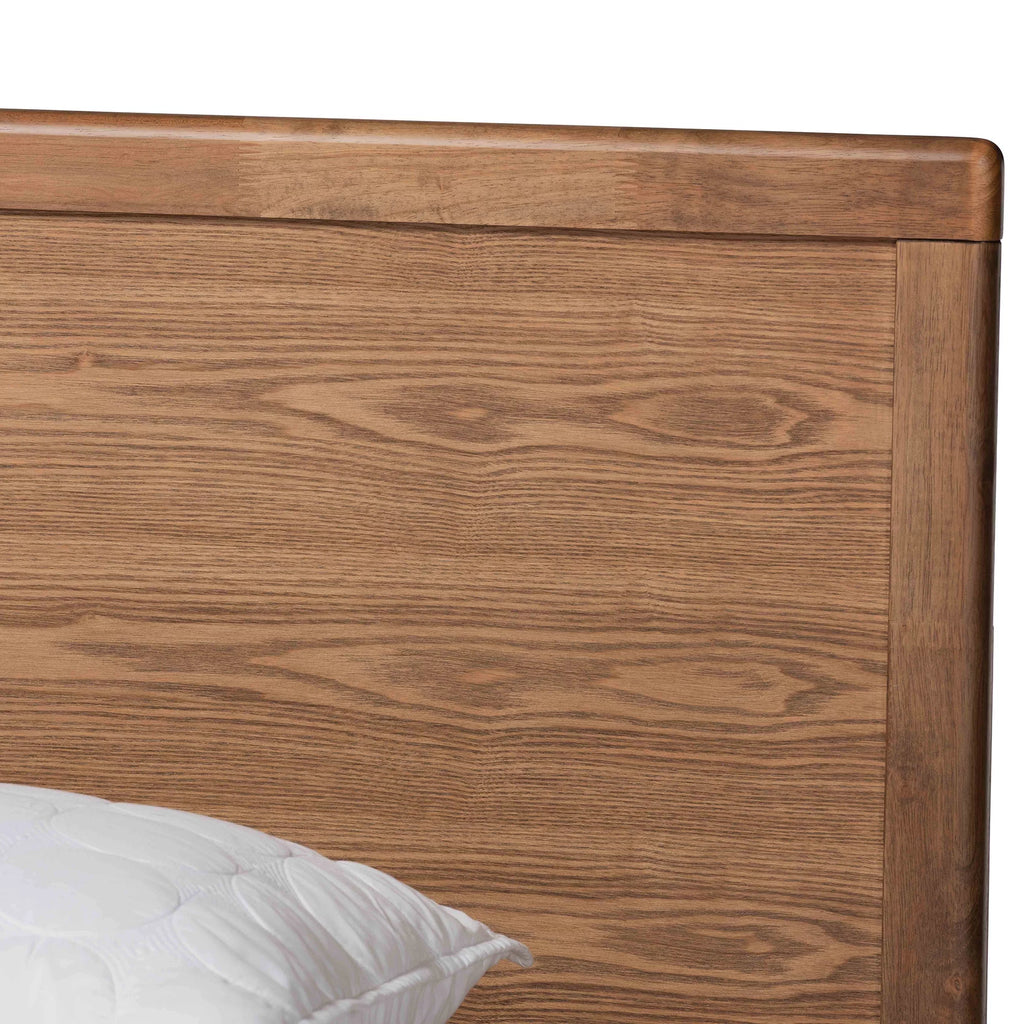 King Ash Walnut Wood Storage Platform Bed T344843
