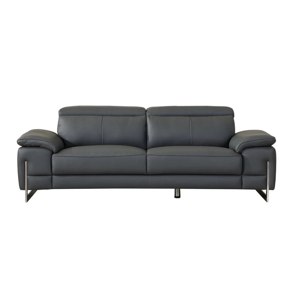 87" Genuine Italian Leather Sofa Dark Gray S415935