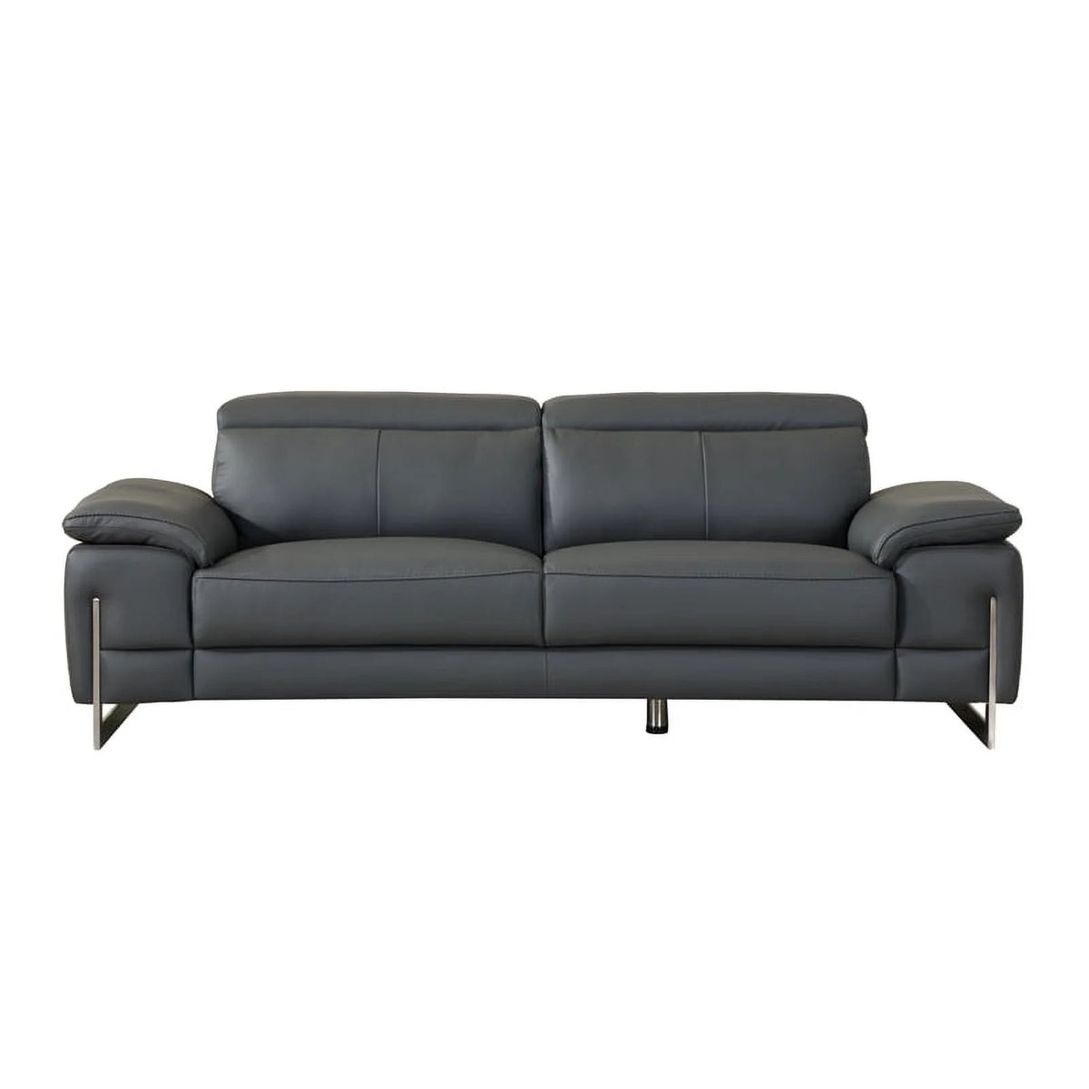 87" Genuine Italian Leather Sofa Dark Gray S415935
