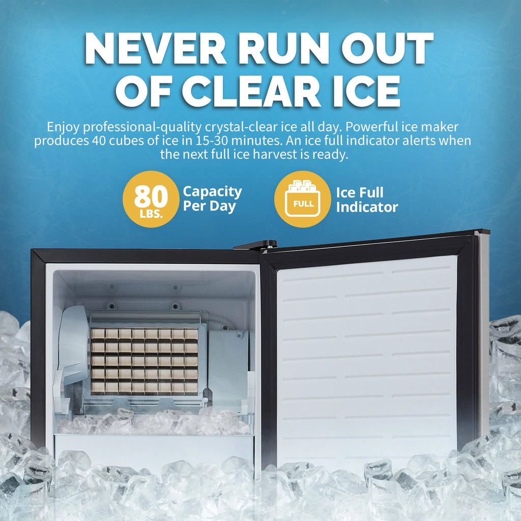 15" Undercounter 80 lbs Clear Ice Maker Machine L50880