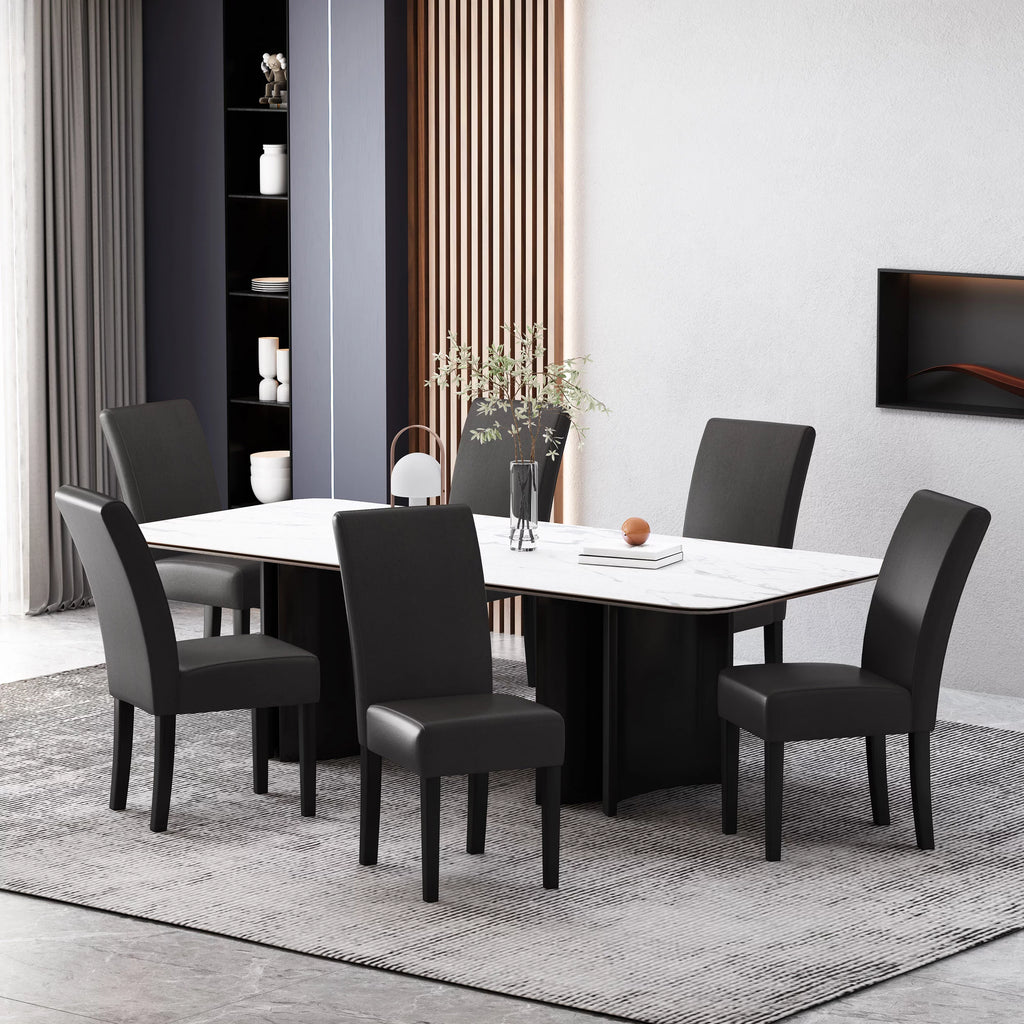 Faux Leather Upholstered Dining Chairs Set of 6 Q283