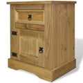 Rustic Wood Nightstand with Storage Drawer and Cabinet W301384