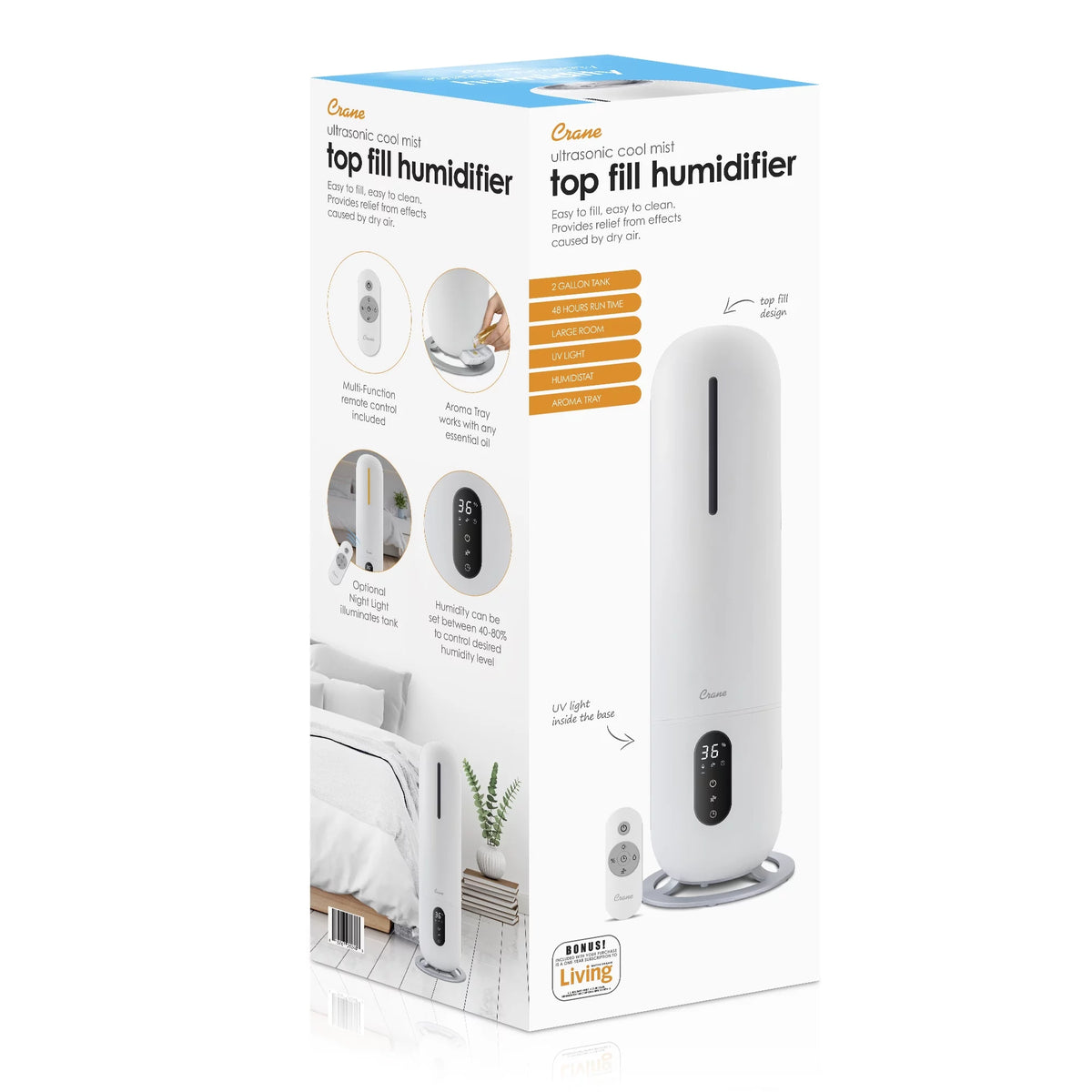 White 2 Gallon Cool Mist Humidifier U461663