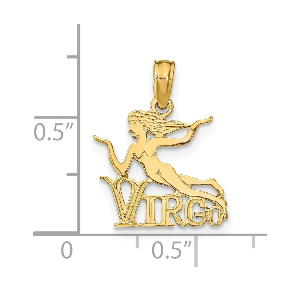 14k Yellow Gold Virgo Zodiac Charm H280663