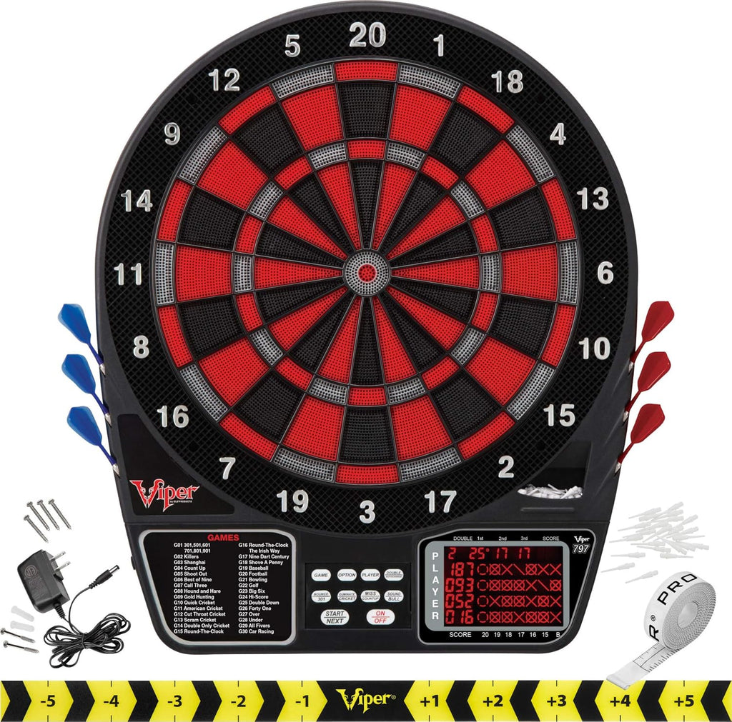 Electronic Dartboard with Darts and Extra Tips F6041